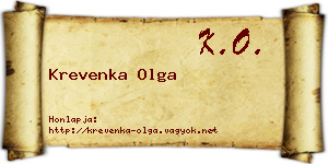 Krevenka Olga névjegykártya